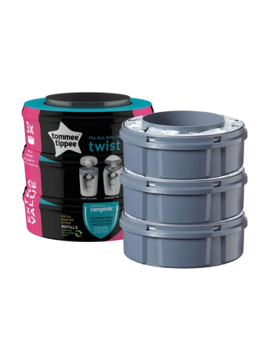 Tommee Tippee - Pack de 3 recharges pour poubelle - Cassette Twist